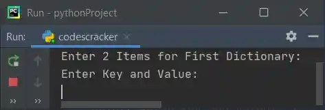 merge two dictionaries with user input python