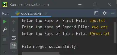 merge two files into third python