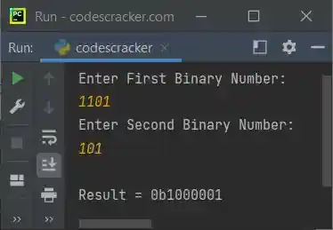 multiply two binary numbers python