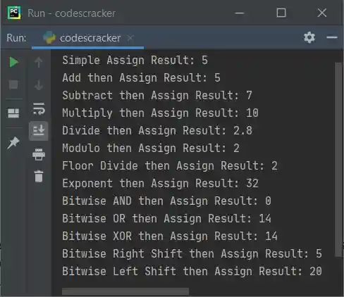 operator arithmetic example python