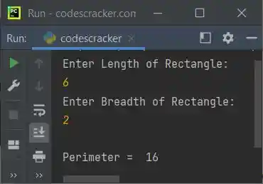 perimeter of rectangle python
