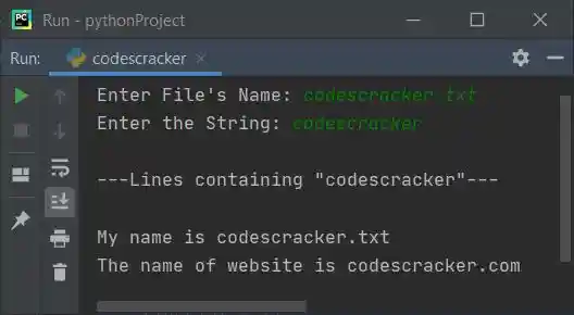 print all lines containing given string in file python