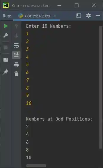 print elements at odd position python