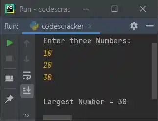 print largest of three numbers python