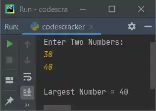 print largest of two number python