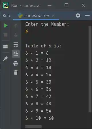 print multiplication of number python