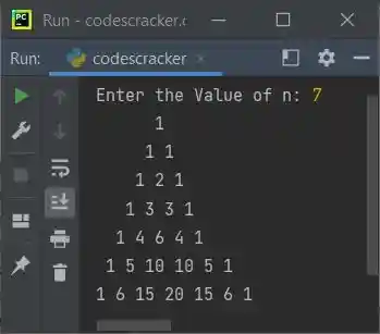 print pascal triangle python
