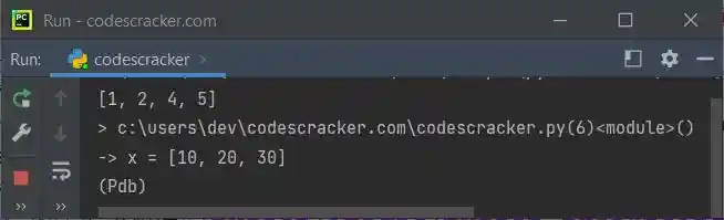 python breakpoint method example