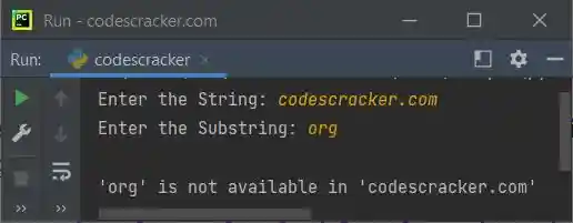 python check if a substring is not in given string