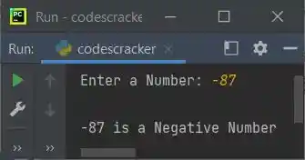 python check positive negative zero