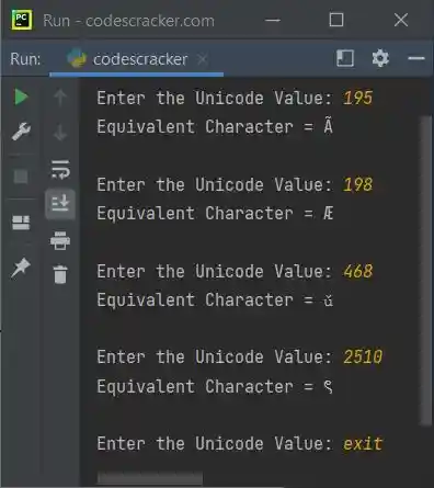 python chr function program