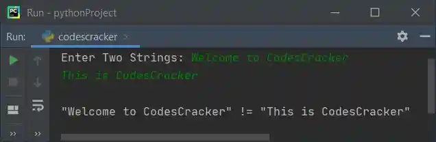 python compare two strings