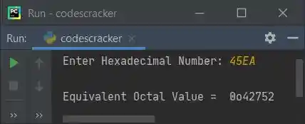 python convert hexadecimal to octal