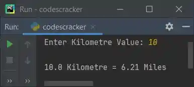python convert Kilometer to miles