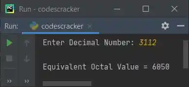 python convert decimal to octal
