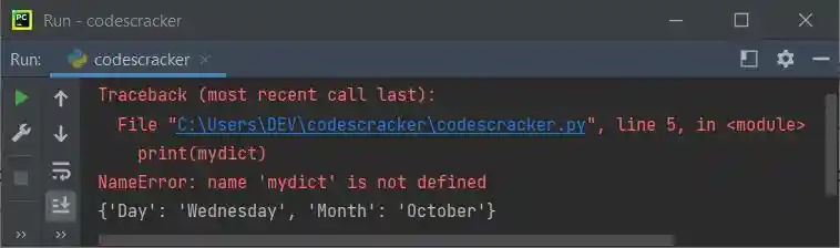 python dictionary example