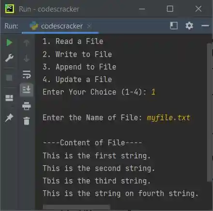 python file handling complete program