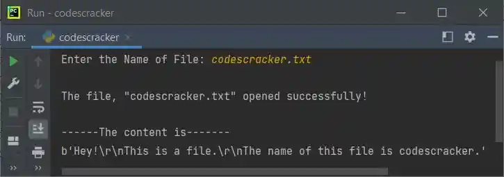 python file rb opening mode