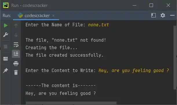 python file w open mode example