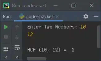 python find hcf of two numbers