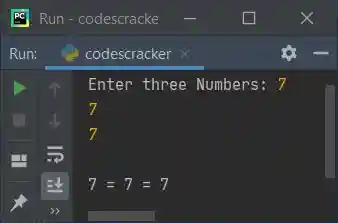 find largest among three numbers in python