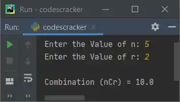 python find ncR and nPr