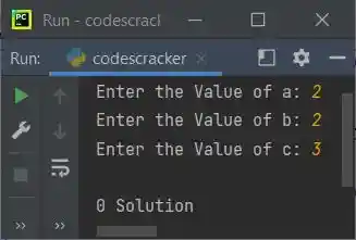python find number of solution of quadratic equation