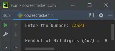 python find product of mid digits