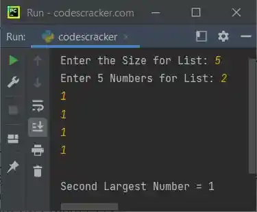 python find second largest element in list