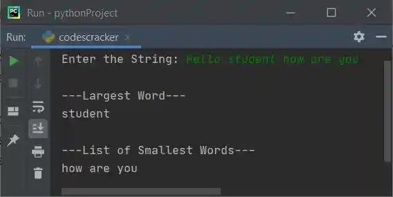 python find smallest largest word in string