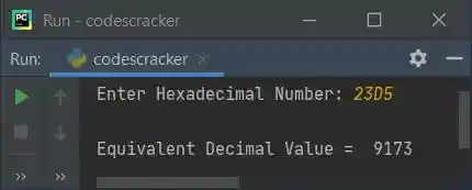 python convert hexadecimal to decimal