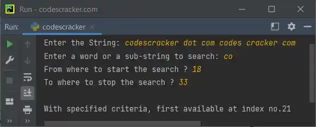 python index function program