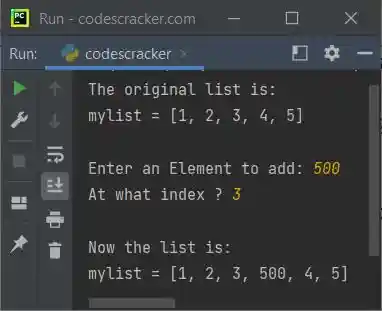 python list add new element to specified position