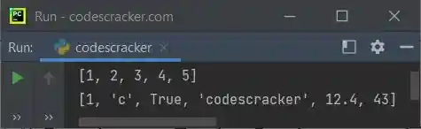 python list create and print
