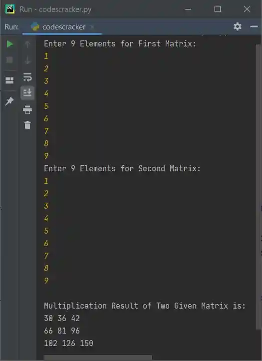 python matrix multiplication