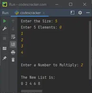 python multiply all elements in list