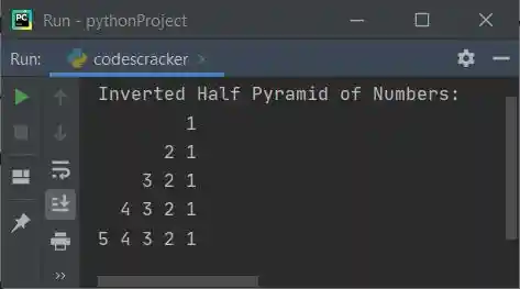 python print pyramid of alphabets