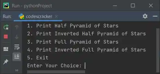 python patterns programs