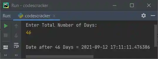 python print date after given days