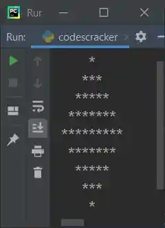 python print diamond pattern