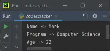 python print dictionary items