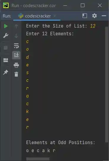 python print elements at odd positions