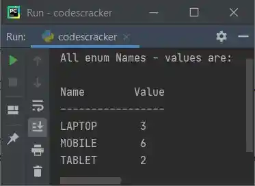 python print enumeration name value pair