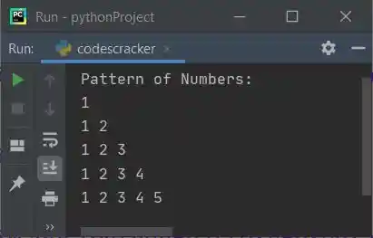 python print patterns of numbers