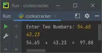 python add two numbers