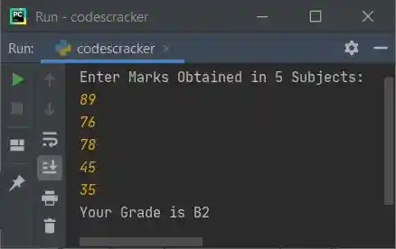 python calculate grade of student