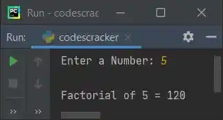 python find factorial of number
