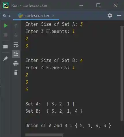 python program find union of sets