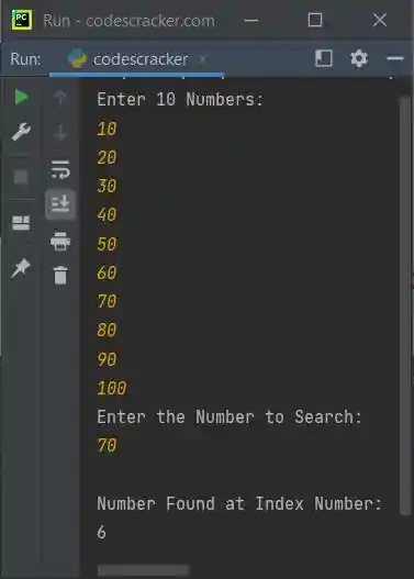 python program linear search