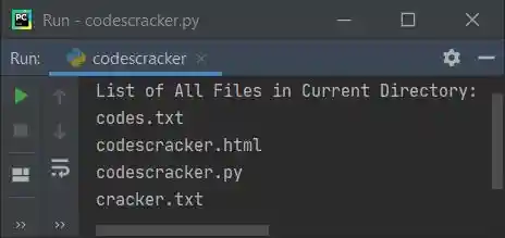 python program list all files